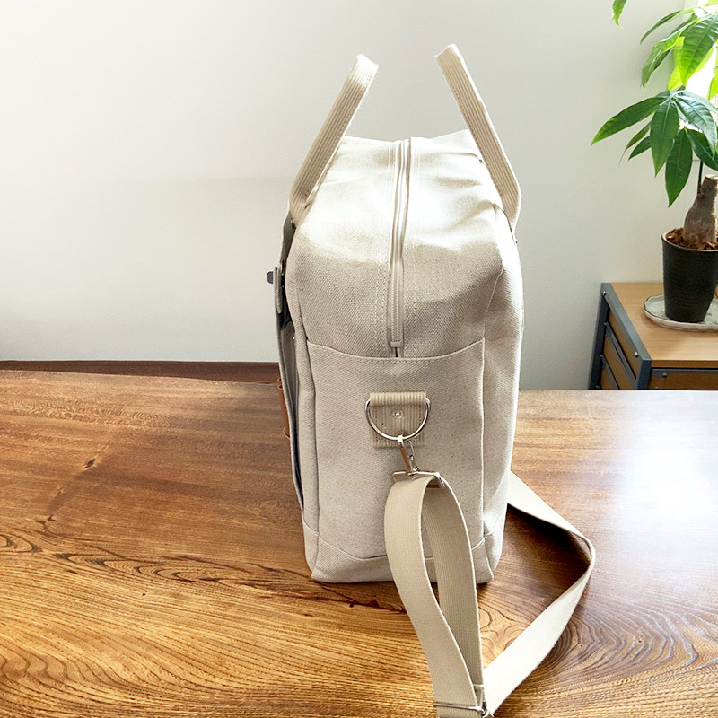 犬印鞄製作所 麻帆布ボストンバッグ  縦32×横42.5×まち幅17cm