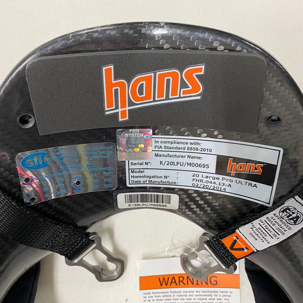 FIA公認　HANS ハンス プロフェッショナルシリーズ  S  保存袋つきhans