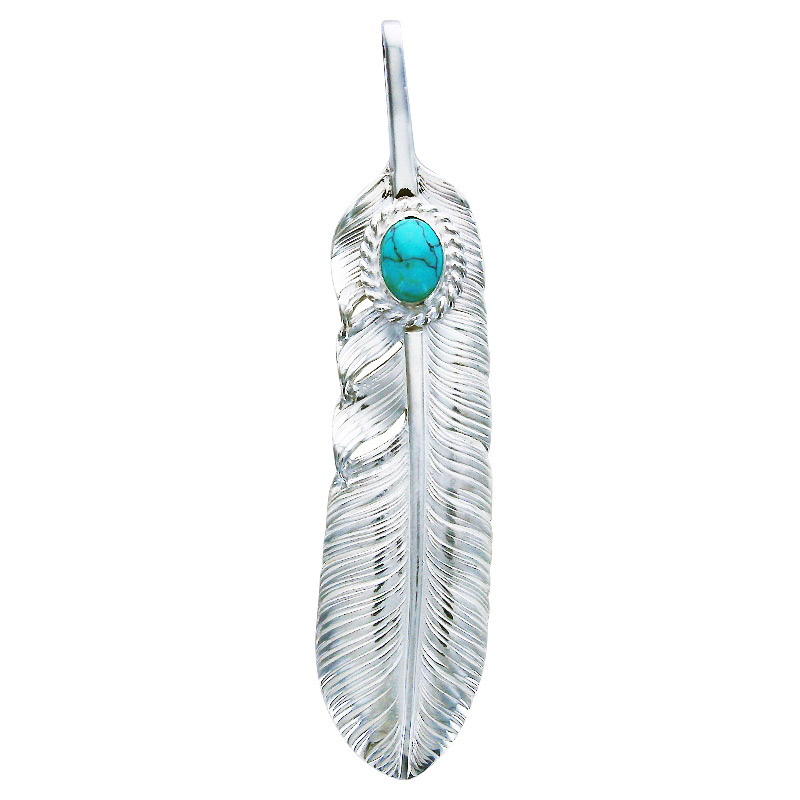L old feather 02 turquoise 6×8 cup