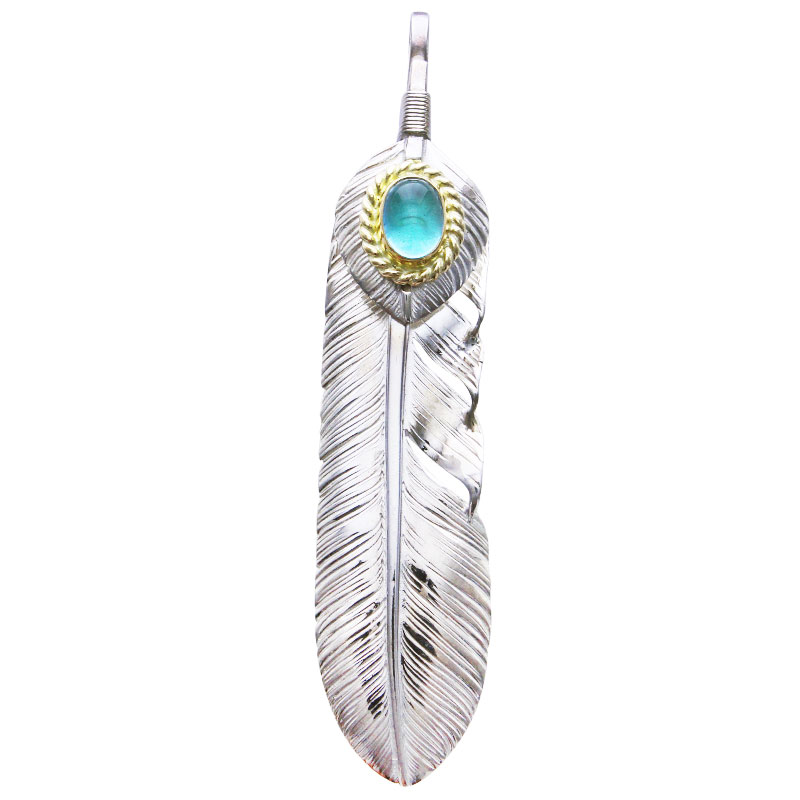 L old feather 01 L heart feather 01 blue topaz 6×8 K18 cup