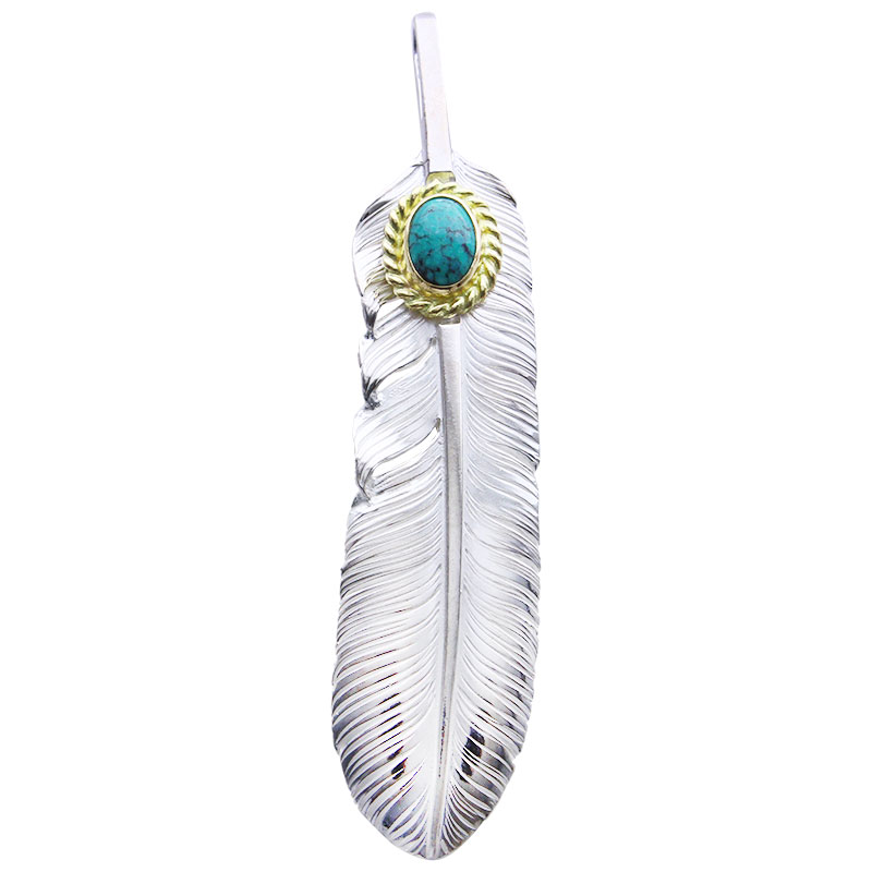 L old feather02 turquoise 6×8 K18 cup
