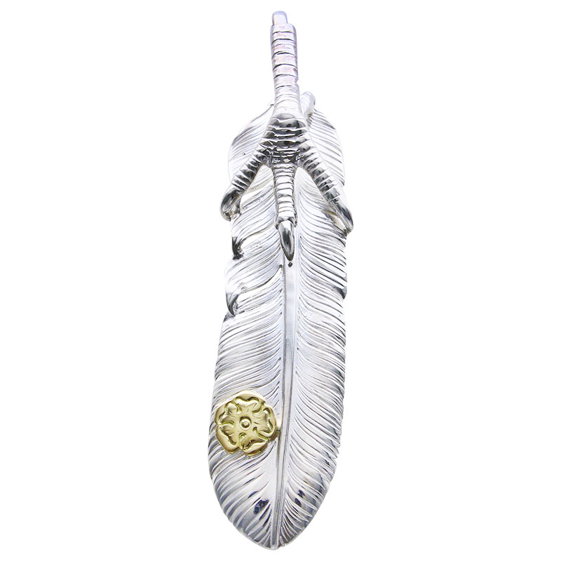 L old feather 02 eagle claw pendant 02 S K18 flower metal