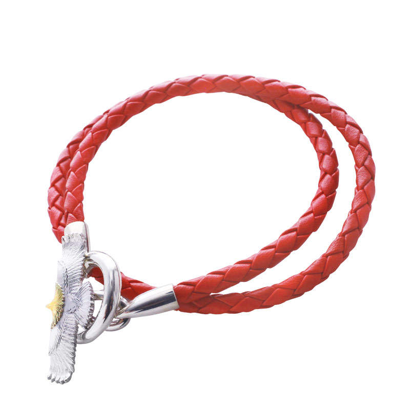 eagle eg-05/K18・925 RED Leather bracelet