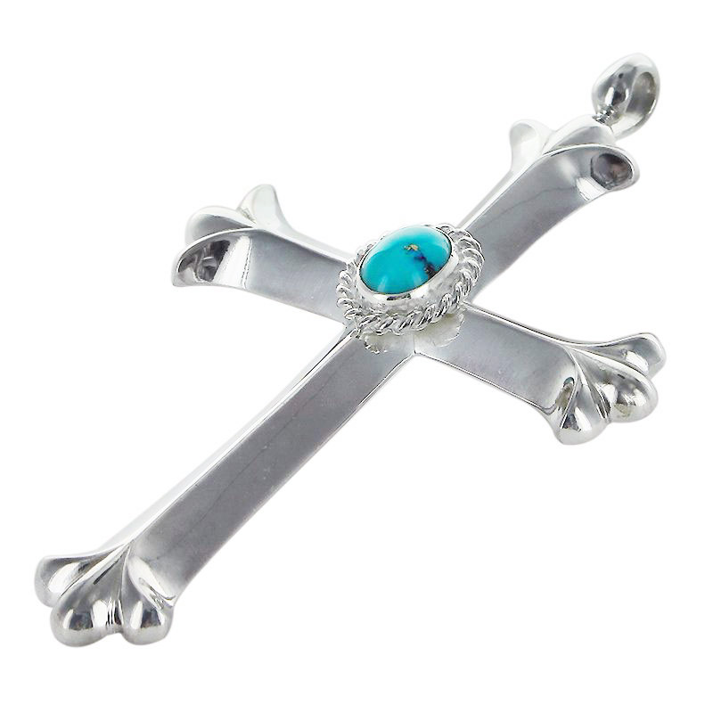 cross pendant turquoise 6×8 cup