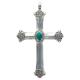 cross pendant turquoise 6×8 cup S flower metal×4