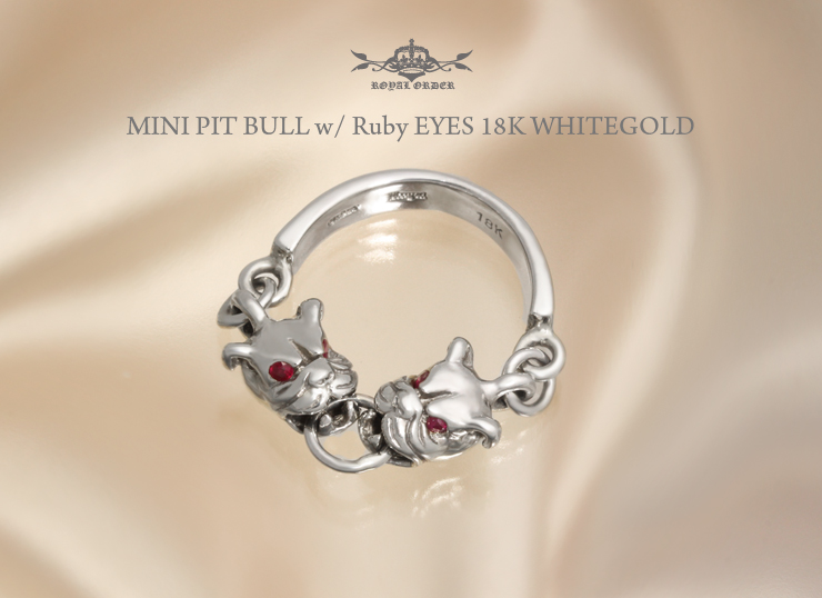 MINI PIT BULL w/ Ruby EYES 18K WHITEGOLD-【公式】ロイヤルオーダーストア