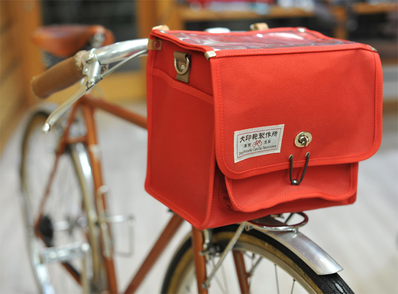 犬印純綿帆布 自転車用フロントバッグ（小） 自転車鞄,フロントバッグ 犬印鞄製作所